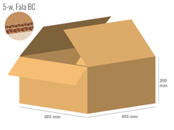 Cardboard box 405x405x200 - with Flaps (Fefco 201) - Double Wall (5-layer)