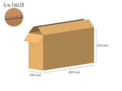 Cardboard box 420x120x210 - with Flaps (Fefco 201) - Double Wall (5-layer)