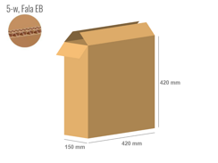 Cardboard box 420x150x420 - with Flaps (Fefco 201) - Double Wall (5-layer)