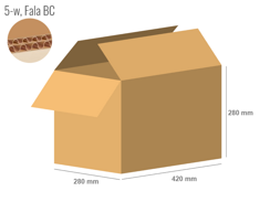 Cardboard box 420x280x280 - with Flaps (Fefco 201) - Double Wall (5-layer)