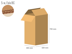 Cardboard box 420x360x700 - with Flaps (Fefco 201) - Double Wall (5-layer)