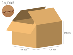 Cardboard box 420x400x270 - with Flaps (Fefco 201) - Single Wall (3-layer)