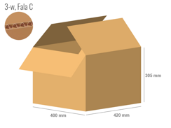 Cardboard box 420x400x305 - with Flaps (Fefco 201) - Single Wall (3-layer)