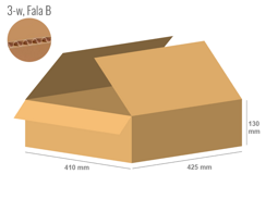 Cardboard box 425x410x130 - with Flaps (Fefco 201) - Single Wall (3-layer)