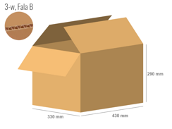 Cardboard box 430x330x290 - with Flaps (Fefco 201) - Single Wall (3-layer)