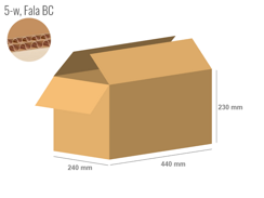 Cardboard box 440x240x230 - with Flaps (Fefco 201) - Double Wall (5-layer)