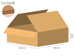 Cardboard box 440x440x150 - with Flaps (Fefco 201) - Double Wall (5-layer)