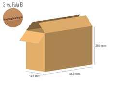 Cardboard box 442x178x259 - with Flaps (Fefco 201) - Single Wall (3-layer)