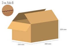 Cardboard box 450x310x220 - with Flaps (Fefco 201) - Single Wall (3-layer)