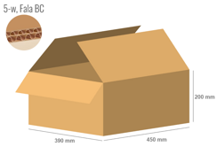 Cardboard box 450x390x200 - with Flaps (Fefco 201) - Double Wall (5-layer)