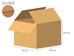 Cardboard box 450x410x320 - with Flaps (Fefco 201) - Single Wall (3-layer)