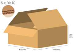 Cardboard box 450x450x200 - with Flaps (Fefco 201) - Double Wall (5-layer)