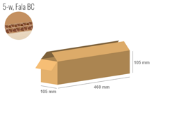 Cardboard box 460x105x105 - with Flaps (Fefco 201) - Double Wall (5-layer)
