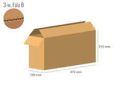 Cardboard box 470x140x210 - with Flaps (Fefco 201) - Single Wall (3-layer)