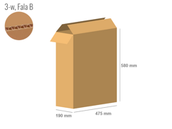 Cardboard box 475x190x580 - with Flaps (Fefco 201) - Single Wall (3-layer)