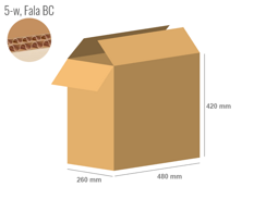 Cardboard box 480x260x420 - with Flaps (Fefco 201) - Double Wall (5-layer)