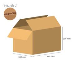 Cardboard box 480x330x290 - with Flaps (Fefco 201) - Single Wall (3-layer)