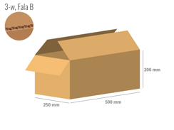 Cardboard box 500x250x200 - with Flaps (Fefco 201) - Single Wall (3-layer)