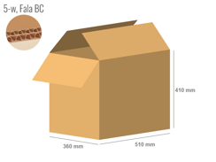 Cardboard box 510x360x410 - with Flaps (Fefco 201) - Double Wall (5-layer)