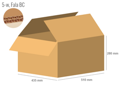 Cardboard box 510x435x280 - with Flaps (Fefco 201) - Double Wall (5-layer)