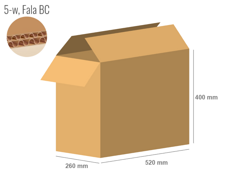 Cardboard box 520x260x400 - with Flaps (Fefco 201) - Double Wall (5-layer)