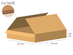 Cardboard box 530x475x100 - with Flaps (Fefco 201) - Double Wall (5-layer)