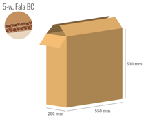 Cardboard box 550x200x500 - with Flaps (Fefco 201) - Double Wall (5-layer)