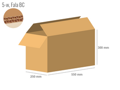 Cardboard box 550x250x300 - with Flaps (Fefco 201) - Double Wall (5-layer)