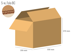 Cardboard box 550x350x370 - with Flaps (Fefco 201) - Double Wall (5-layer)