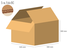 Cardboard box 560x540x360 - with Flaps (Fefco 201) - Double Wall (5-layer)