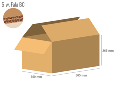 Cardboard box 565x350x265 - with Flaps (Fefco 201) - Double Wall (5-layer)