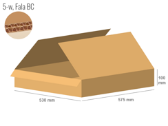 Cardboard box 575x530x100 - with Flaps (Fefco 201) - Double Wall (5-layer)