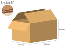 Cardboard box 580x390x300 - with Flaps (Fefco 201) - Double Wall (5-layer)