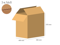 Cardboard box 580x400x570 - with Flaps (Fefco 201) - Single Wall (3-layer)