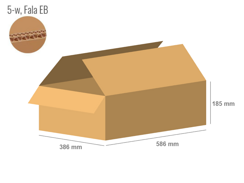 Cardboard box 586x386x185 - with Flaps (Fefco 201) - Double Wall (5-layer)