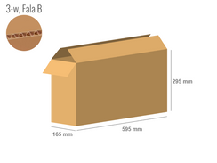 Cardboard box 595x165x295 - with Flaps (Fefco 201) - Single Wall (3-layer)