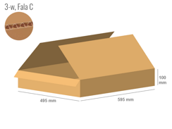 Cardboard box 595x495x100 - with Flaps (Fefco 201) - Single Wall (3-layer)