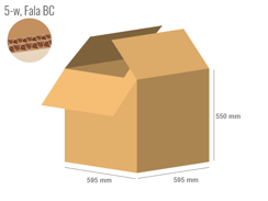 Cardboard box 595x595x550 - with Flaps (Fefco 201) - Double Wall (5-layer)