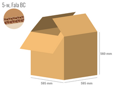 Cardboard box 595x595x560 - with Flaps (Fefco 201) - Double Wall (5-layer)