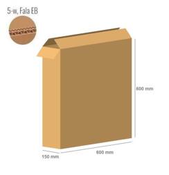 Cardboard box 600x150x600 - with Flaps (Fefco 201) - Double Wall (5-layer)