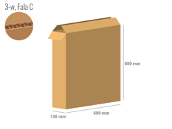 Cardboard box 600x150x600 - with Flaps (Fefco 201) - Single Wall (3-layer)