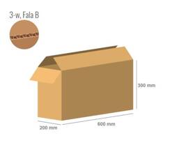 Cardboard box 600x200x300 - with Flaps (Fefco 201) - Single Wall (3-layer)