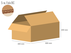 Cardboard box 600x400x240 - with Flaps (Fefco 201) - Double Wall (5-layer)