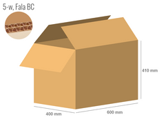 Cardboard box 600x400x410 - with Flaps (Fefco 201) - Double Wall (5-layer)