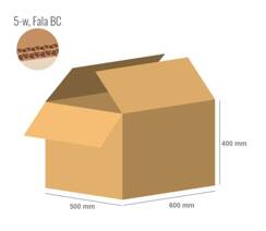 Cardboard box 600x500x400 - with Flaps (Fefco 201) - Double Wall (5-layer)