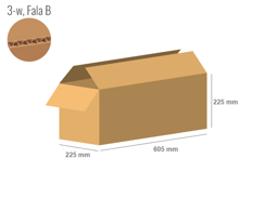 Cardboard box 605x225x225 - with Flaps (Fefco 201) - Single Wall (3-layer)