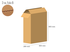 Cardboard box 605x280x805 - with Flaps (Fefco 201) - Single Wall (3-layer)