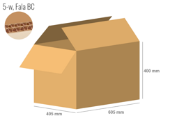 Cardboard box 605x405x400 - with Flaps (Fefco 201) - Double Wall (5-layer)