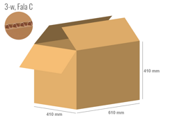 Cardboard box 610x410x410 - with Flaps (Fefco 201) - Single Wall (3-layer)