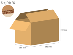 Cardboard box 615x350x360 - with Flaps (Fefco 201) - Double Wall (5-layer)